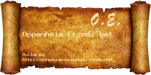 Oppenheim Erzsébet névjegykártya